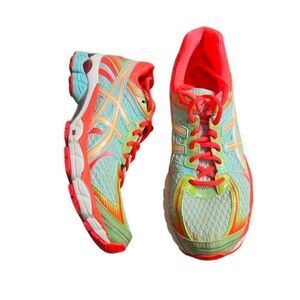Asics Gel-Flux Athletic Lace Up Running Shoes Womens T3D9N Blue Pink 8